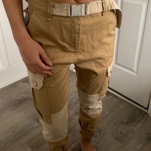 khaki bershka joggers